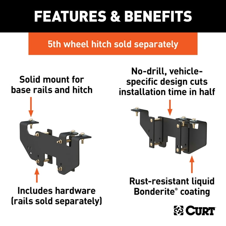 CURT 16419 5th Wheel Hitch Installation Brackets for Select Dodge Ram 1500 